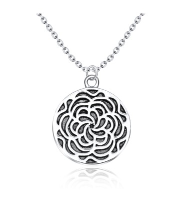 Flower Carved Silver Necklace SPE-3525